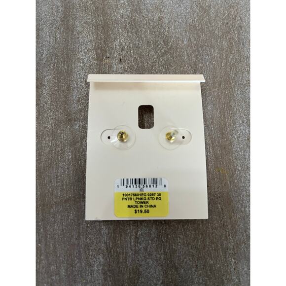 On 34th Gold-Tone Light Pink Stud Earrings - Picture 3 of 3